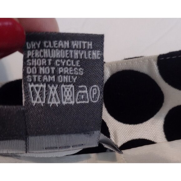 Per Se Silk Velvet Pencil Skirt Size 12 Polka Dot Career Party Lined - Picture 7 of 7